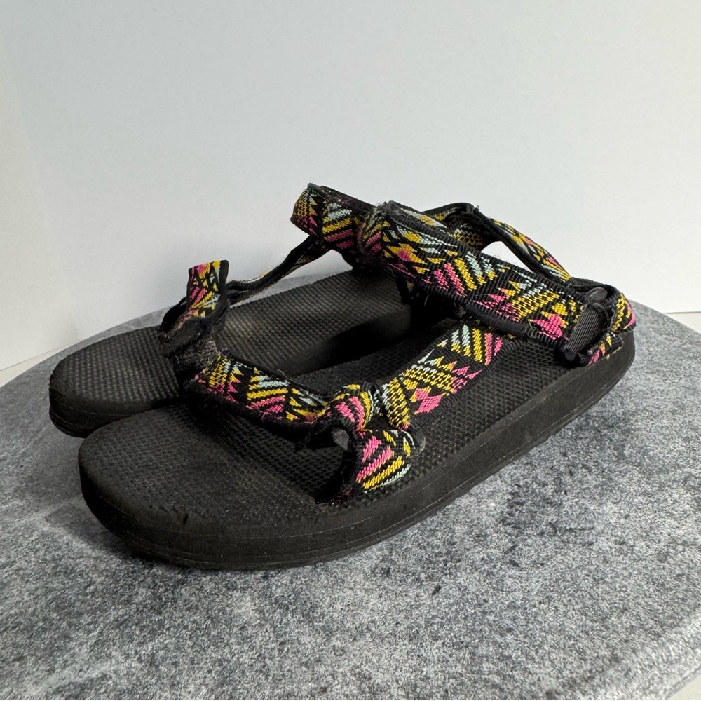 Teva Black Original Colorful Sandals 5